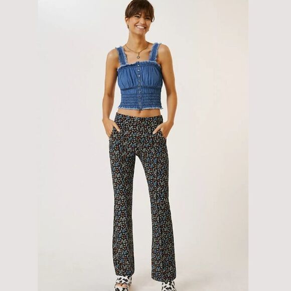 Anthropologie Stretch Rouched Denim Corset Top- Factory Wrapped - Picture 4 of 7